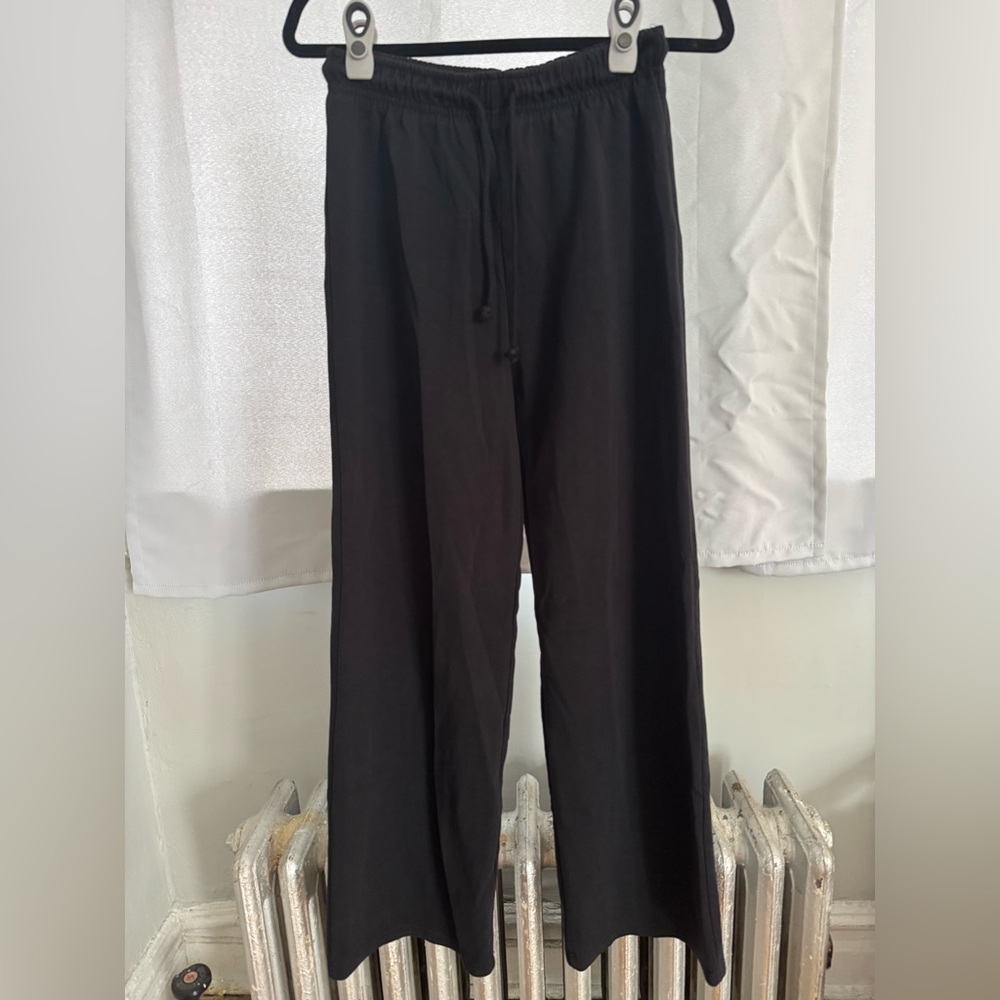 Black Wide-Leg Zara sweat Pants